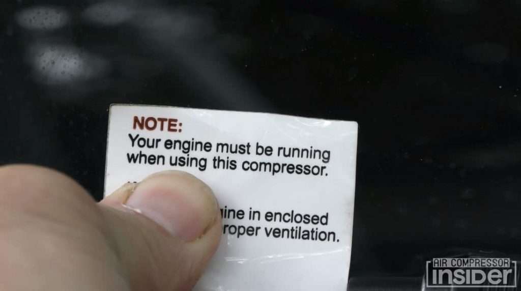 caution on air compressor