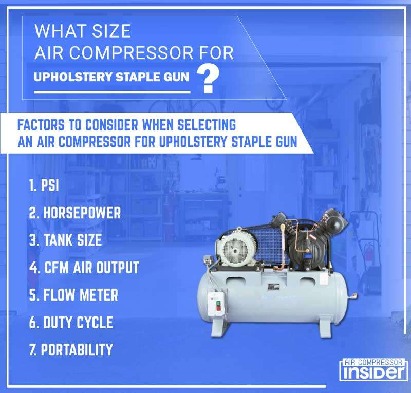 Factors to Consider When Selecting an Air Compressor for Upholstery Staple Gun