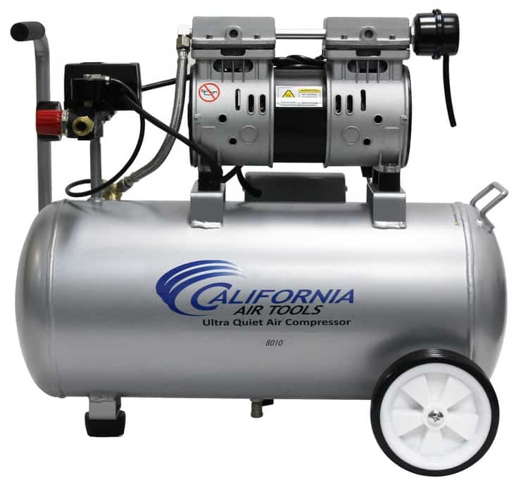 California Air Tools 8010 Steel Tank Ultra Quiet, Oil-Free, 1.0 HP, 8 Gallon Air Compressor