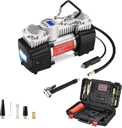 GSPSCN Heavy Duty Double Cylinders Portable Air Compressor