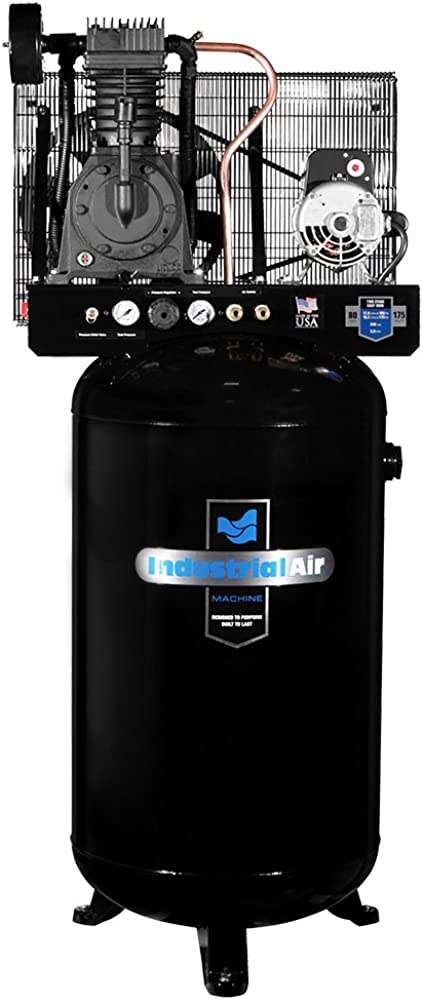 Industrial Air IV5048055 Vertical 80 gallon Two Stage Cast Iron Industrial Air Compressor 