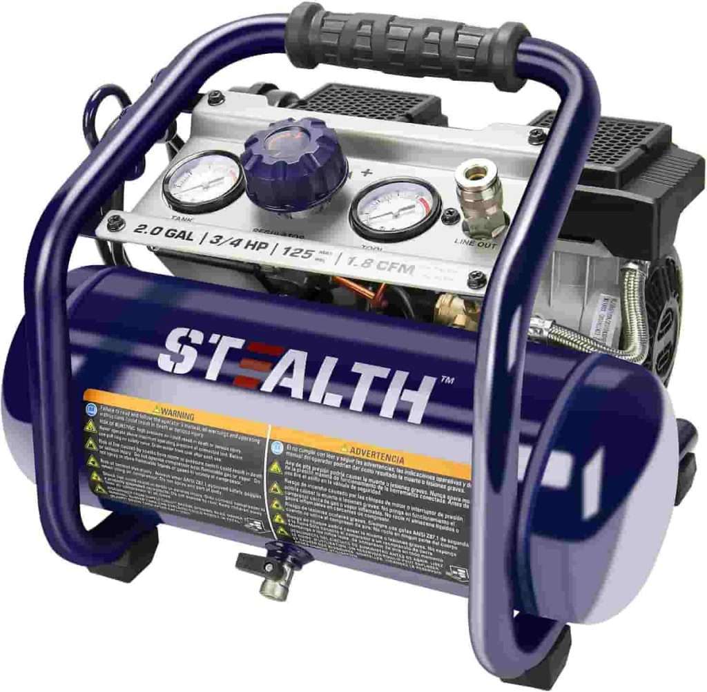 Stealth 2 Gallon Ultra Quiet 125 PSI Oil-Free Air Compressor