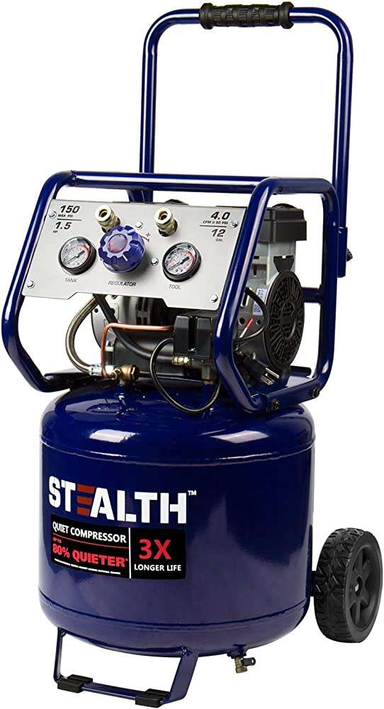 Stealth (SAQ-11215) Ultra Quiet Air Compressor 12 Gallon